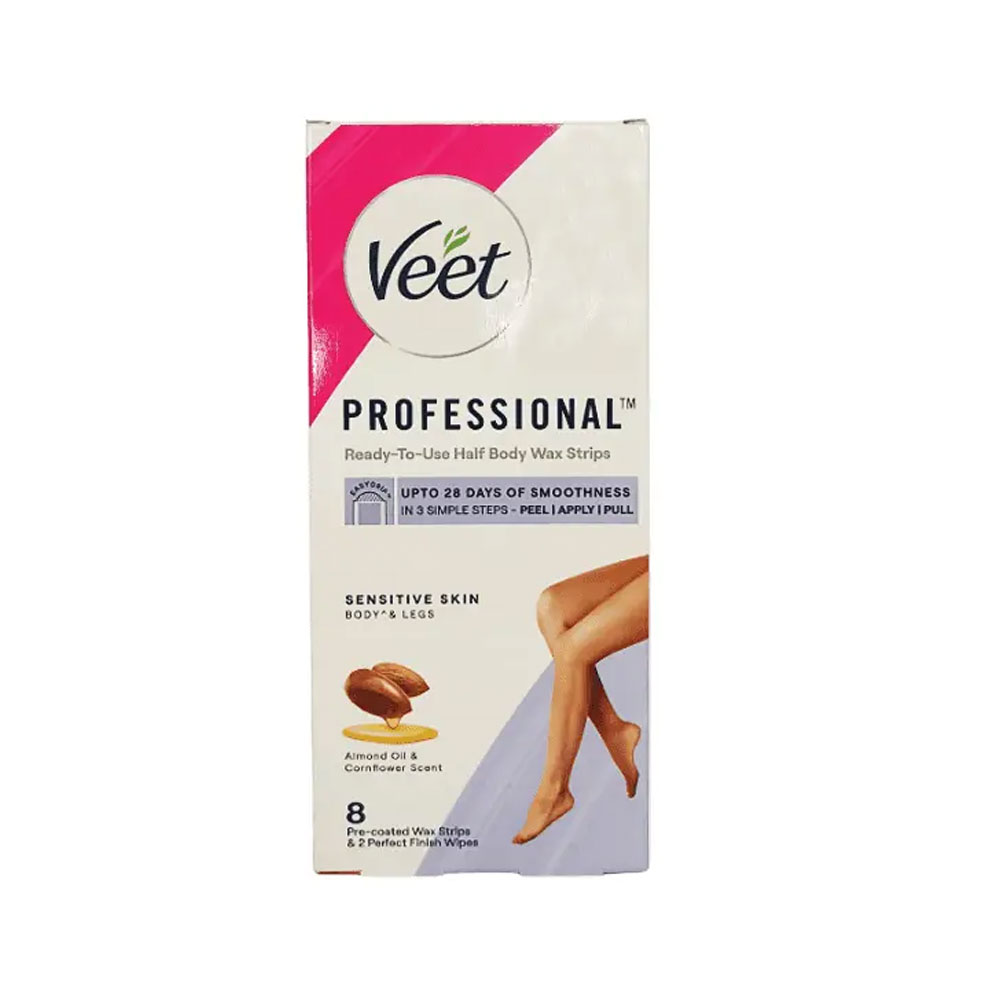 veet professional sensitive skin hair removal wax strips 8 strips (1) نوارموم وکس ویت پوستهای حساس
