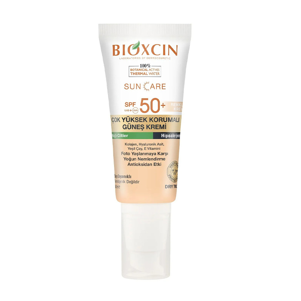 colored-sunscreen-cream-for-oily-skin-bioxcin ضد آفتاب رنگی بیوکسین مناسب پوست چرب 50 میلی لیتر