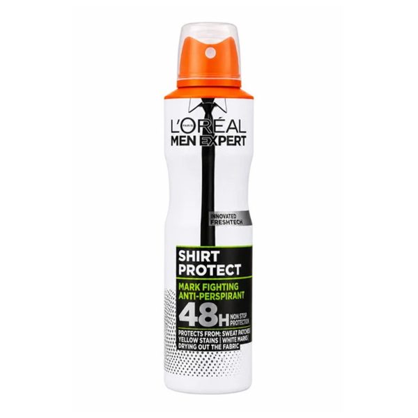 اسپری ضدتعریق لورآل مدل Shirt Protect سری Men Expert مردانه 250 میلی لیتر
