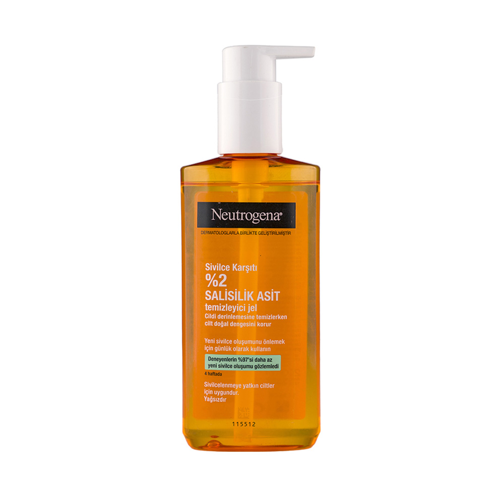 neutrogena-visibly-clear-oil-free-acne-wash ژل شستشو صورت نوتروژینا مدل Sivilce Karsiti مناسب پوست چرب حجم 200 میلی لیتر